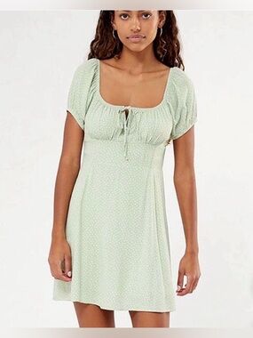 LA Hearts PacSun Sage Green Floral Mini Dress Size XS